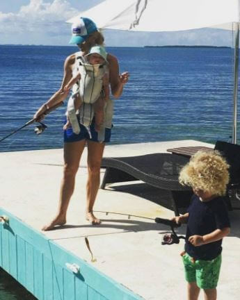 Morgan with two of her children, Harrison and Hendrix